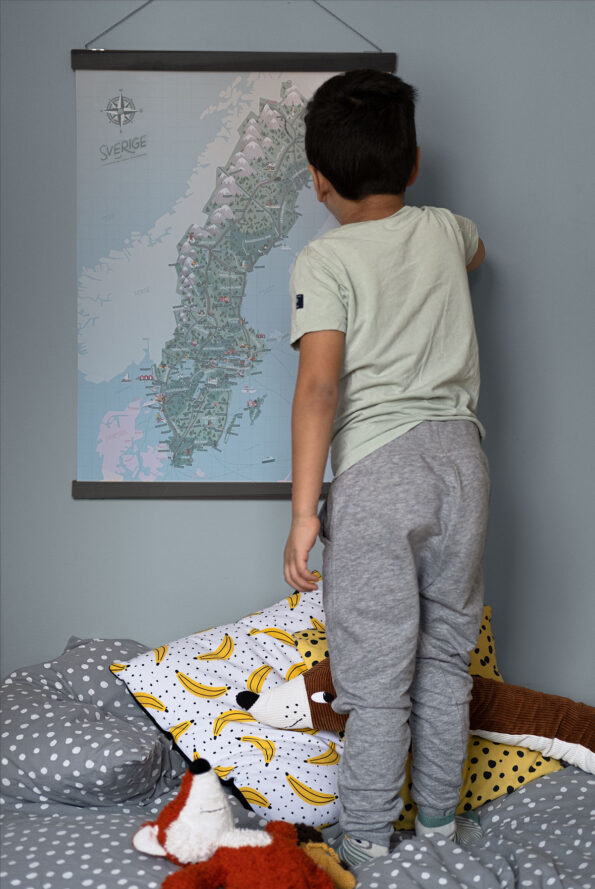 Sverigekartan - JoannaSchmidt - barnrum 50x70